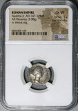 145 NGC Ch VF Faustina Jr Roman Empire Denarius Venus Dolphin Coin (25101204C)