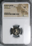 121 NGC VF Hadrian Roman Empire Denarius Germania Germany Travel Series (24083102D)