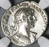 118 Hadrian NGC Ch VF Roman Empire Denarius Pax Superb Portrait (25080102C)