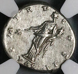 118 Hadrian NGC Ch VF Roman Empire Denarius Pax Superb Portrait (25080102C)
