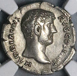 134 Hadrian NGC Ch VF Roman Empire Denarius Salus Eastern Mint? (25080502C)