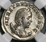 250 NGC AU Herennia Etruscilla Double Denarius Roman Empire Pudicitia (25042201D)