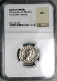 250 NGC AU Herennia Etruscilla Double Denarius Roman Empire Pudicitia (25042201D)