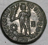 317 Licinius I AE3 Roman Empire Cyzicus Jupiter Mappa Scepter Silvered VF (24121507R)