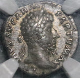 166 NGC VF Lucius Verus Roman Empire AR Denarius Pax Marcus Aurelius (25102601C)