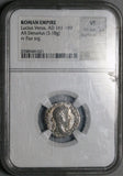 166 NGC VF Lucius Verus Roman Empire AR Denarius Pax Marcus Aurelius (25102601C)