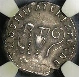 97 NGC Ch VF Nerva Roman Empire Denarius Sacrificial Priest Implements Trajan Father (24081701C)