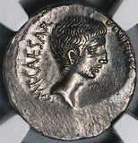 37 BC NGC XF Octavian Roman Imperatorial Denarius Priestly Implements (25051901D)