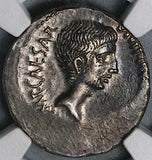 37 BC NGC XF Octavian Roman Imperatorial Denarius Priestly Implements (25051901D)