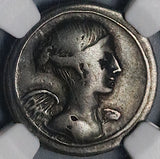 30 BC NGC F Octavian Roman Imperatorial Denarius Actium Naval Victory Neptune (25061301C)