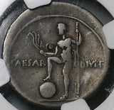 30 BC NGC F Octavian Roman Imperatorial Denarius Actium Naval Victory Neptune (25061301C)