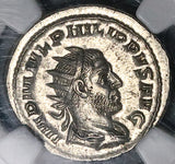 247 NGC Ch AU Philip I Double Denarius Antoninianus Roman Empire Roma Victory 5/5 5/5 (25040601D)