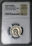 247 NGC Ch AU Philip I Double Denarius Antoninianus Roman Empire Roma Victory 5/5 5/5 (25040601D)