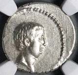 42 BC NGC Ch VF Regulus Roman Imperatorial Denarius Bestiari Gladiators Beasts Arena (24082803C)