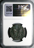 194 NGC VG Septimius Severus Sestertius Rare Hercules Bacchus Niger (23110801C)