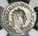 250 NGC AU Trajan Decius Double Denarius Roman Empire Uberitas Fertility Goddess (25031001C)