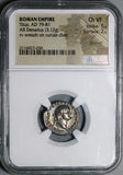 80 NGC Ch VF Titus Denarius Roman Curule Chair Coliseum Pompeii (25090701C)