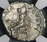 72 NGC Ch XF Titus Denarius Roman Empire Concordia Caesar Coliseum Vesuvius (24070701C)