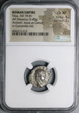 72 NGC Ch XF Titus Denarius Roman Empire Concordia Caesar Coliseum Vesuvius (24070701C)