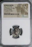 76 NGC Ch XF Titus Denarius Roman Empire Caesar Jupiter Scepter Patera (24082204C)