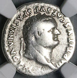 79 NGC F Titus Denarius Roman Quadriga Grain Scarce Coliseum Pompeii (25080901C)