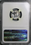 80 NGC XF Titus AR Denarius Roman Empire Left Portrait Throne Thunderbolt Coliseum Pompeii (25100304C)
