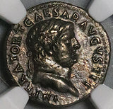 71 NGC XF Titus Denarius Roman Empire Caesar Rare Ephesus Mint Victory (24082003C)