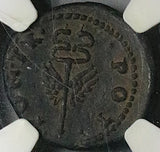 71 NGC VF Star Titus AE Semis Roman Empire Winged Caduceus Rome Mint (24122901C)