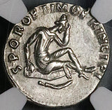 103 NGC Ch XF Trajan Denarius Roman Empire Dacian Captive Sword Shield (25080101C)