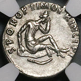 103 NGC Ch XF Trajan Denarius Roman Empire Dacian Captive Sword Shield (25080101C)