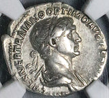 114 NGC XF Fine Style Trajan Denarius Roman Empire Genius SPQR (23060402C)