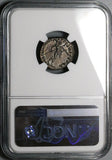 114 NGC AU Trajan Roman Empire Denarius Mars Trophy Spear (23042502C)
