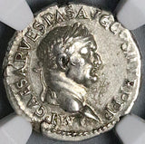 70 NGC Ch XF Vespasian Denarius Roman Empire Denarius Ephesus Titus Domitian (24081101C)