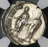 70 NGC Ch XF Vespasian Denarius Roman Empire Denarius Ephesus Titus Domitian (24081101C)