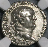 71 NGC Ch VF Vespasian Denarius Roman Empire Rare Ephesus Mint Victory (24080201C)