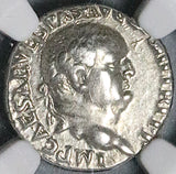 71 NGC Ch VF Vespasian Denarius Roman Empire Rare Ephesus Mint Victory (24080201C)