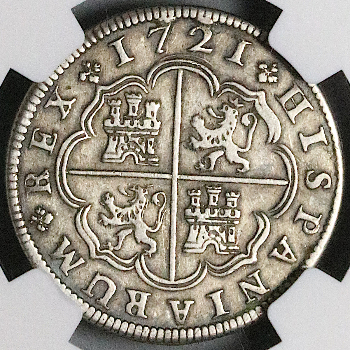 1721-M NGC XF 45 Spain 2 Reales Philip V Colonial Pirate Silver