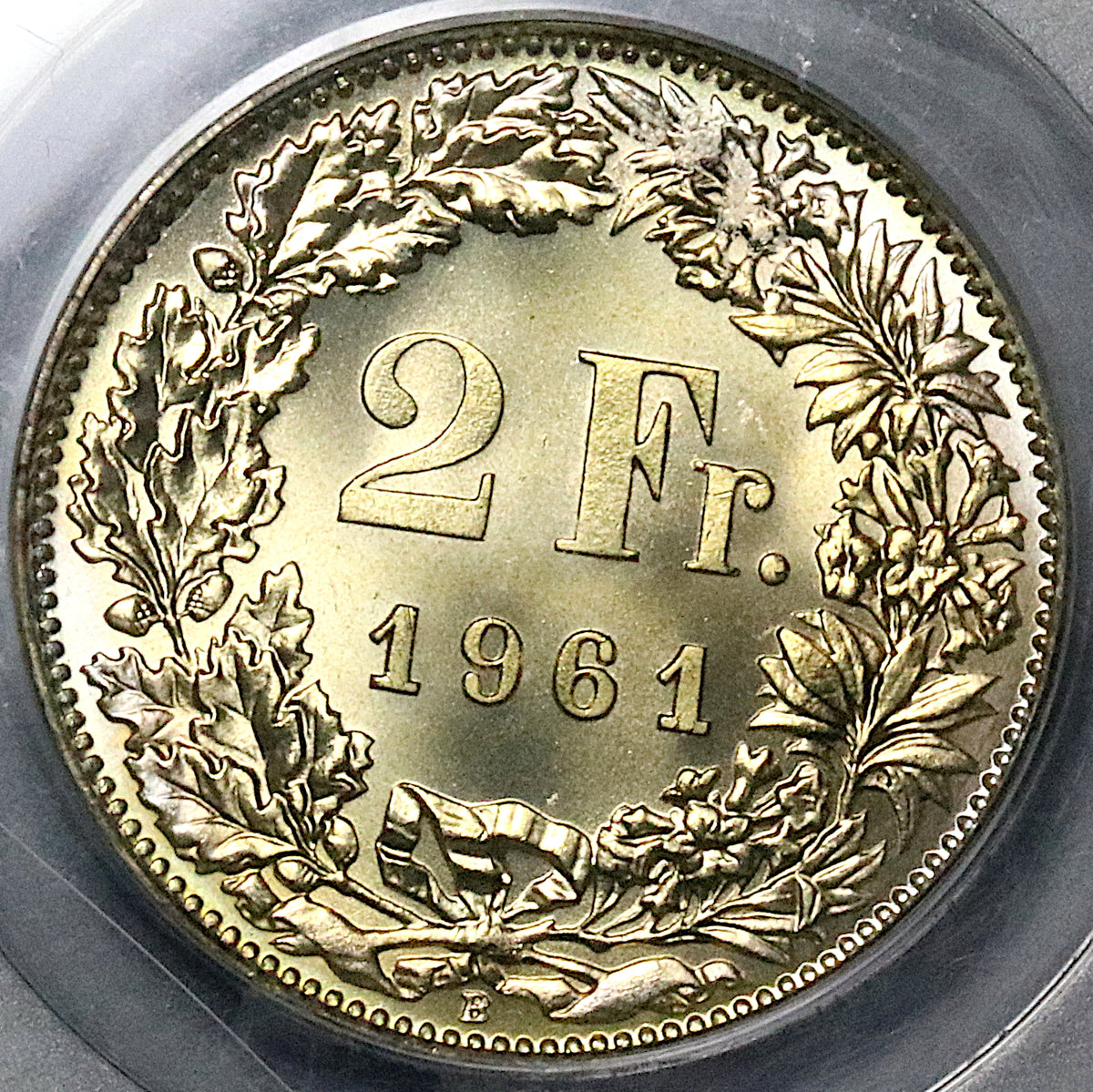 1961 PCGS MS 67 Switzerland 2 Francs Mint State Swiss Gem Coin