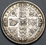 1849 Victoria Godless Florin Great Britain AU 2 Shillings Sterling Silver Coin (23072201R)