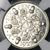 1927 NGC PF 67 George V 6 Pence Proof Great Britain Acorn Silver Coin (25051501C)