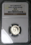 1927 NGC PF 67 George V 6 Pence Proof Great Britain Acorn Silver Coin (25051501C)