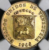 1944 NGC MS 64 Venezuela 12 1/2 12.5 Centimos Horse Mint State Coin (25061503C)