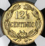 1944 NGC MS 64 Venezuela 12 1/2 12.5 Centimos Horse Mint State Coin (25061503C)