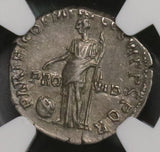 112 Trajan NGC Ch XF* Denarius Roman Empire Superb Style Providentia 5/5 4/5 (18092004CZ)