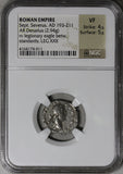 193 NGC VF Septimius Severus Roman Empire Denarius Legion XXII Rare (18090824CZ)