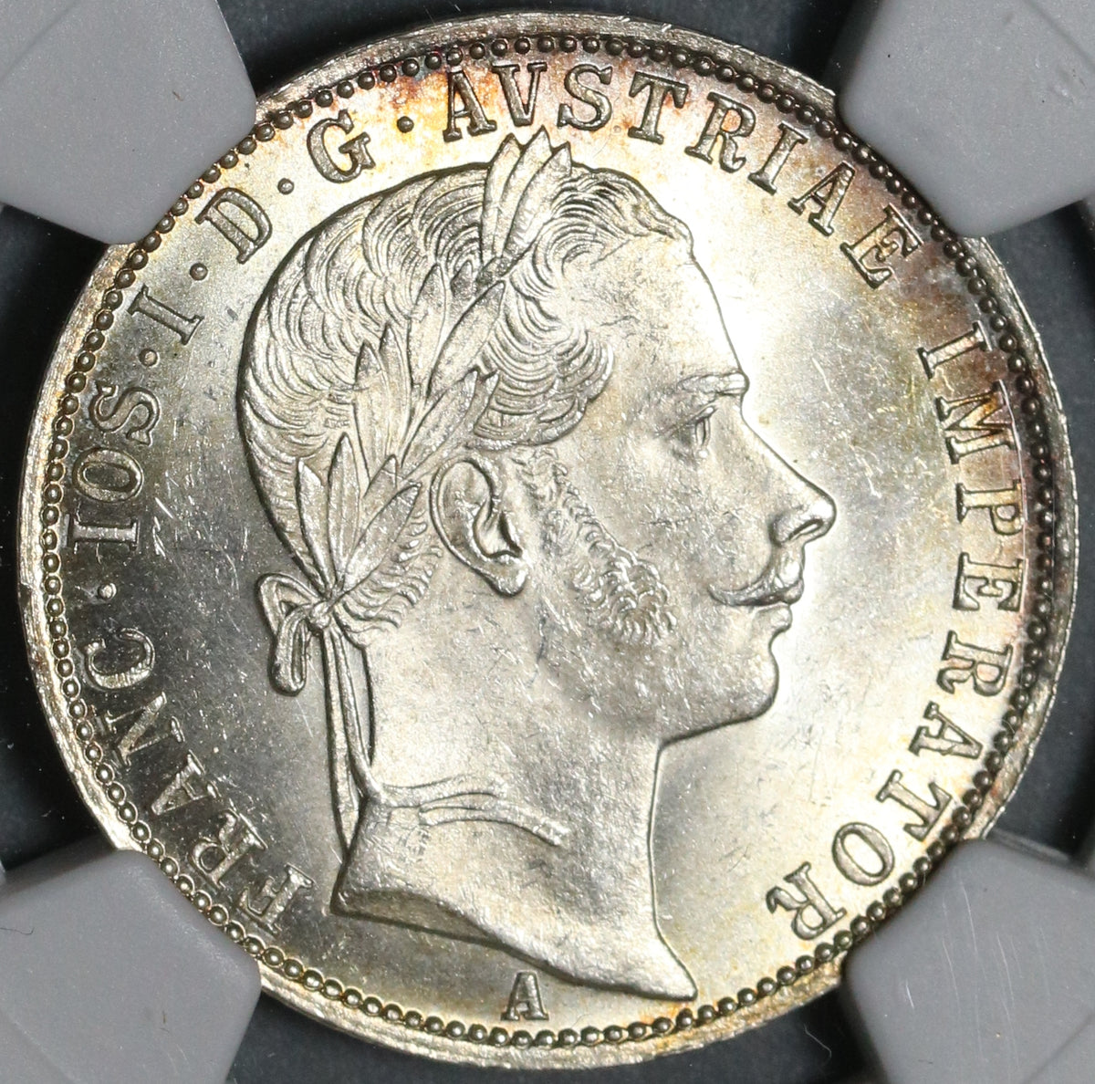 1861-A NGC MS 64+ Austria 1 Florin Silver Franz Joseph Vienna Coin