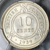 1939 PCGS MS 64 British Honduras 10 Cents George VI Sterling Silver Coin Pedigree 20k (22051301C)