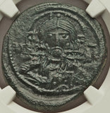 1059 1067 Christ Byzantine Anonymous Follis Class E NGC AU 4/5 5/5 (18100405C)