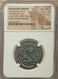 1059 1067 Christ Byzantine Anonymous Follis Class E NGC AU 4/5 5/5 (18100405C)