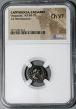 69 NGC Ch VF Vespasian AR Silver Hemidrachm Nike Caesarea Cappadocia (21012202C)